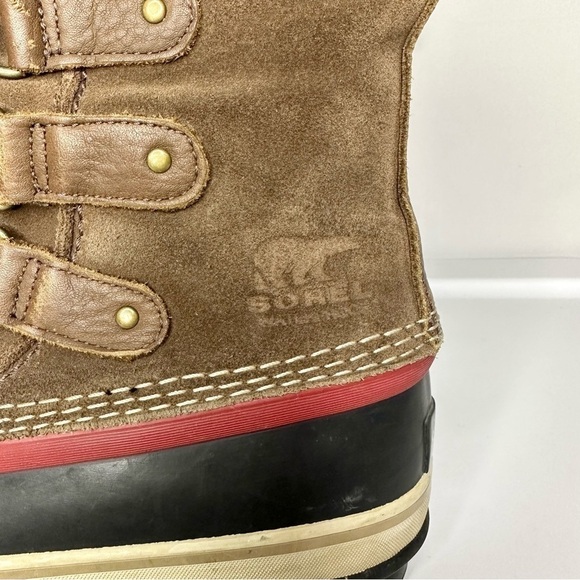 Sorel Joan of Arctic Waterproof Camel Red Faux Fur Tall Winter Boots Women’s 6 - Picture 2 of 12